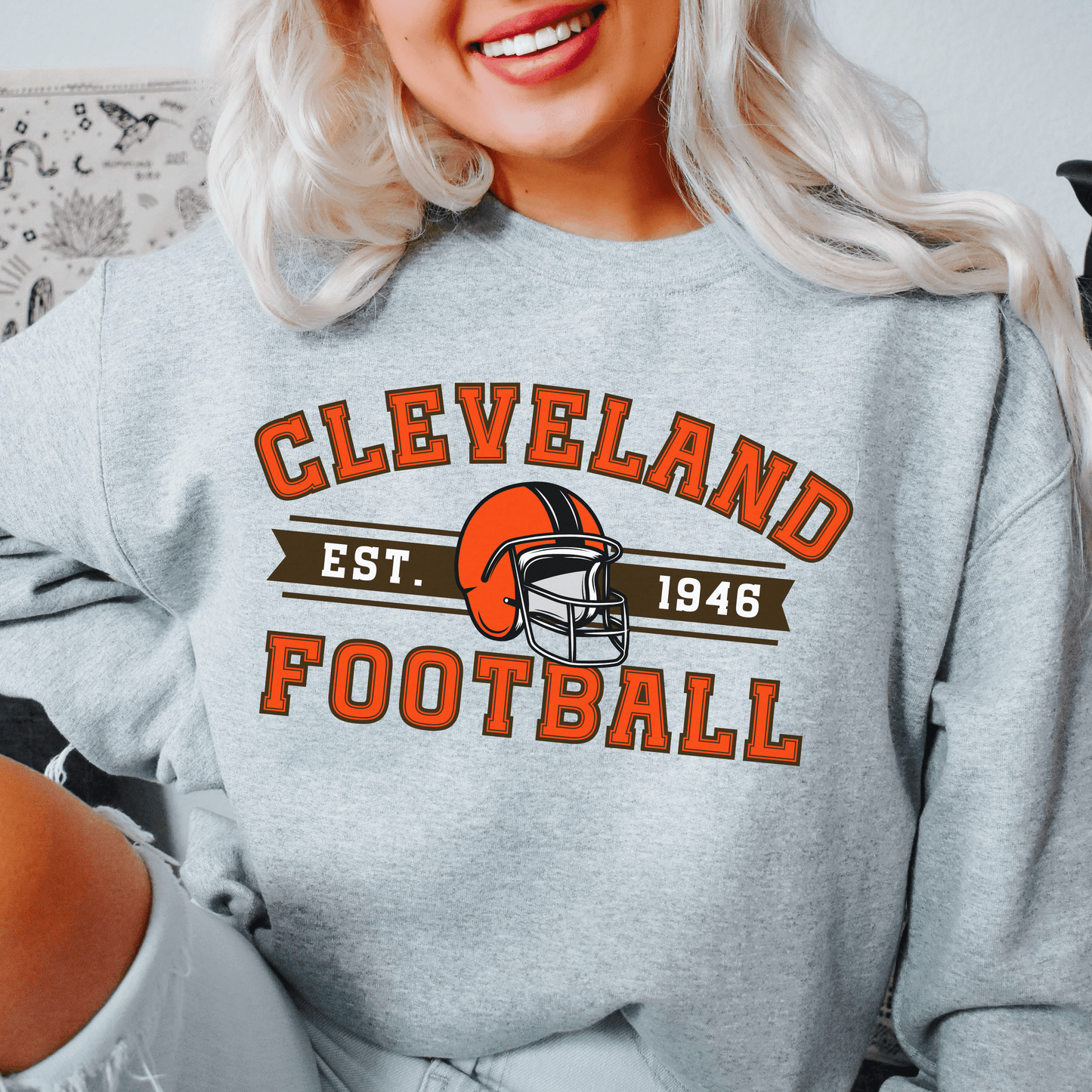 Cleveland Football Sweatshirt - Happy Place Studio
