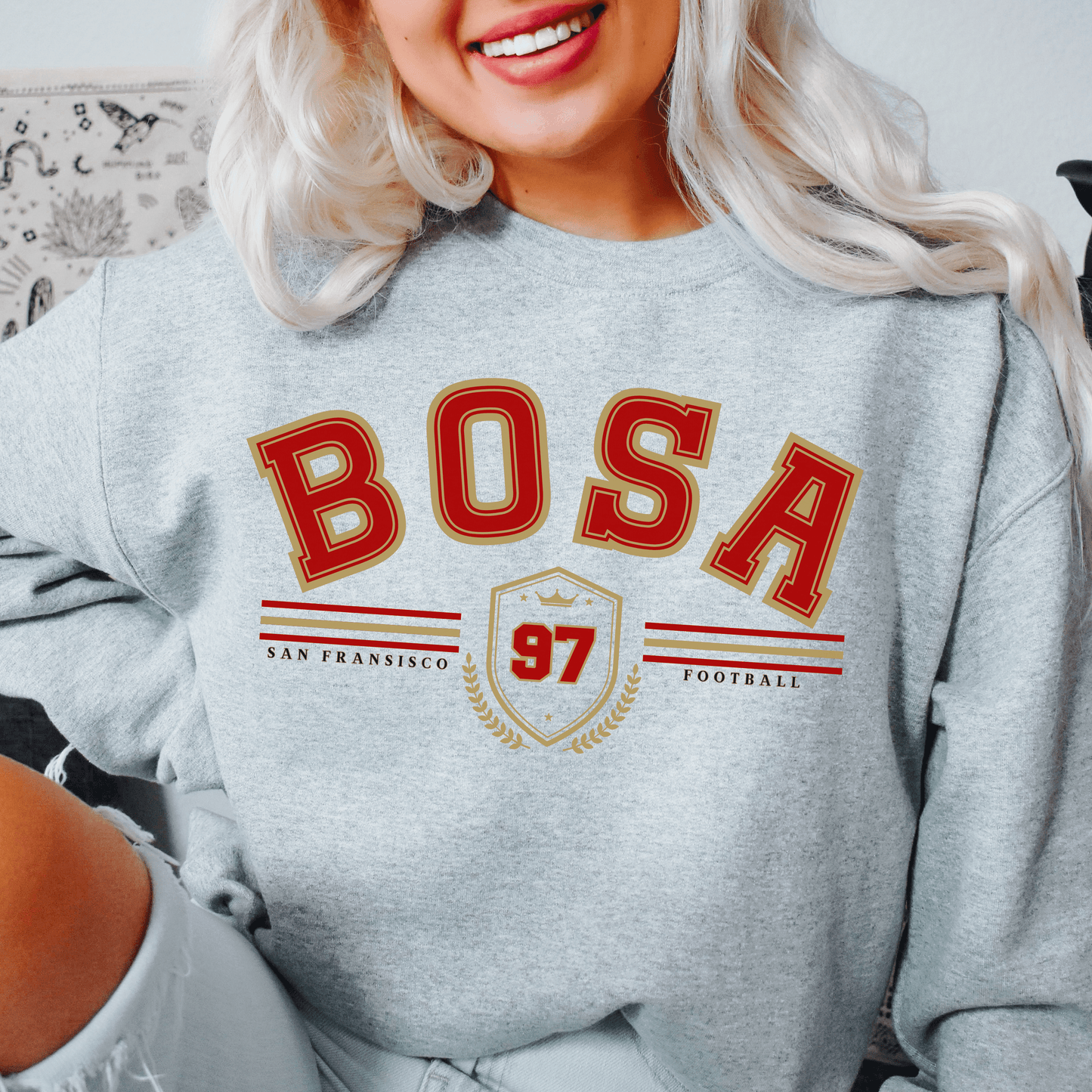 Nick Bosa Sweatshirt - Happy Place Studio