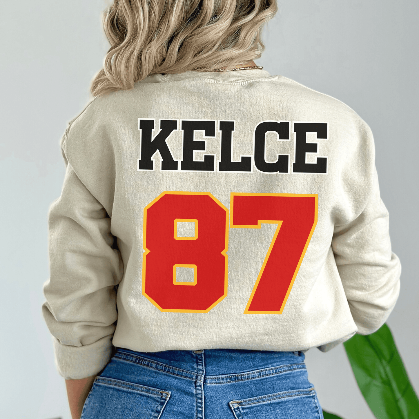 Only Here For Kelce Sweatshirt (FRONT AND BACK) - Happy Place Studio