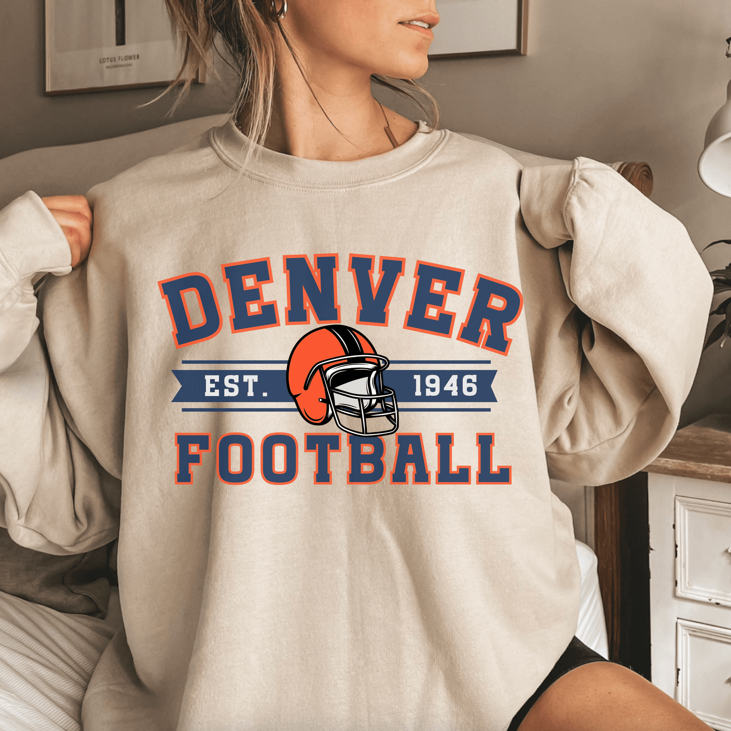Vintage Denver Football Sweatshirt - Happy Place Studio