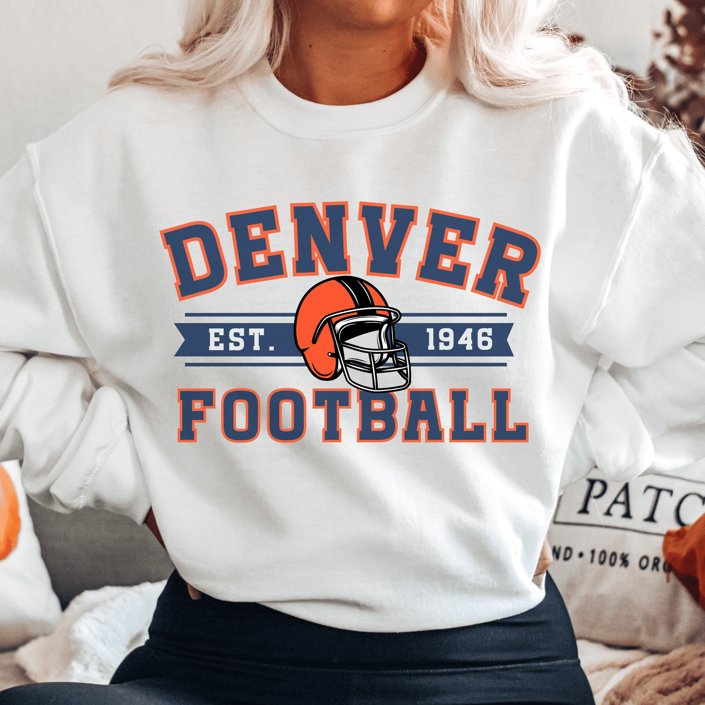 Vintage Denver Football Sweatshirt - Happy Place Studio