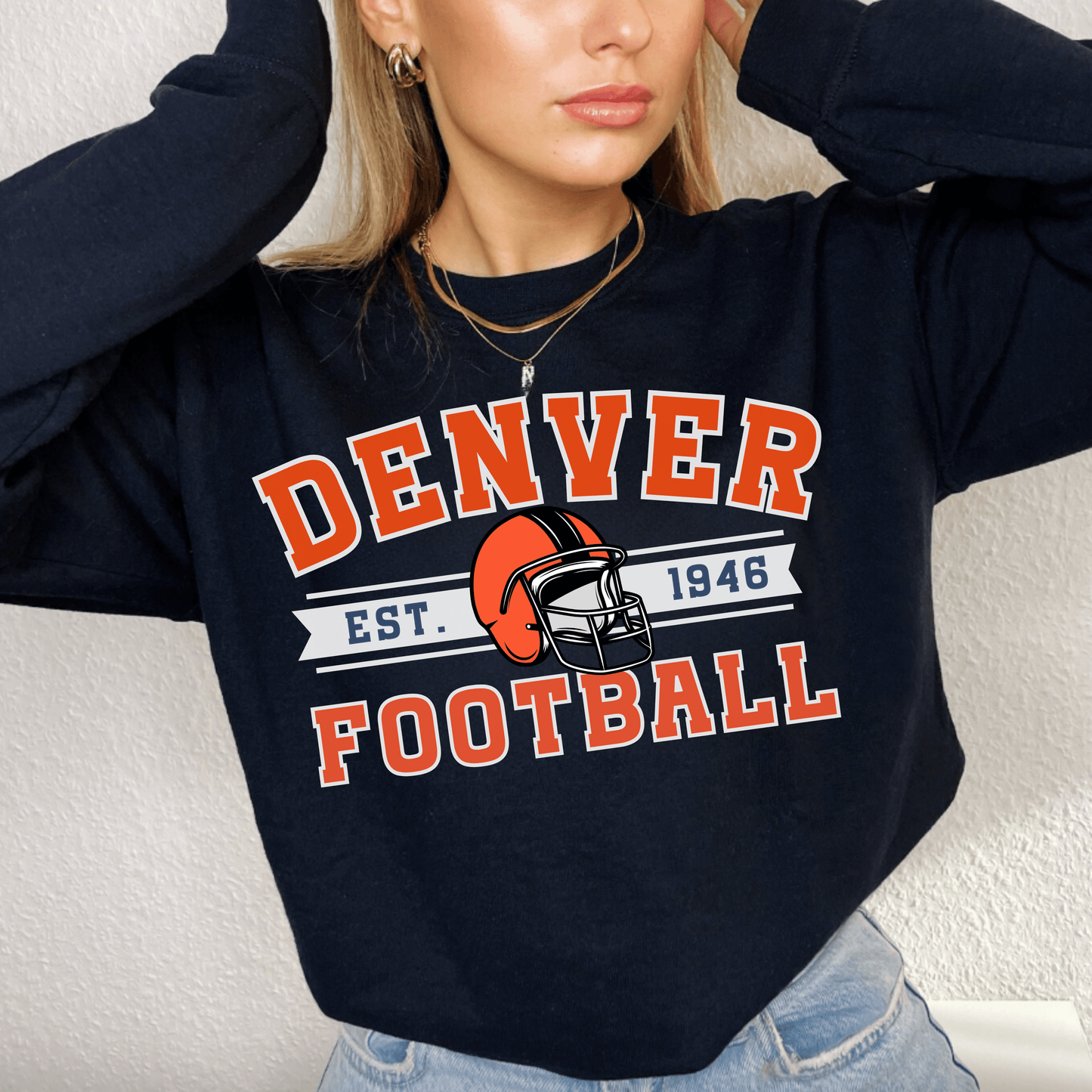 Vintage Denver Football Sweatshirt - Happy Place Studio