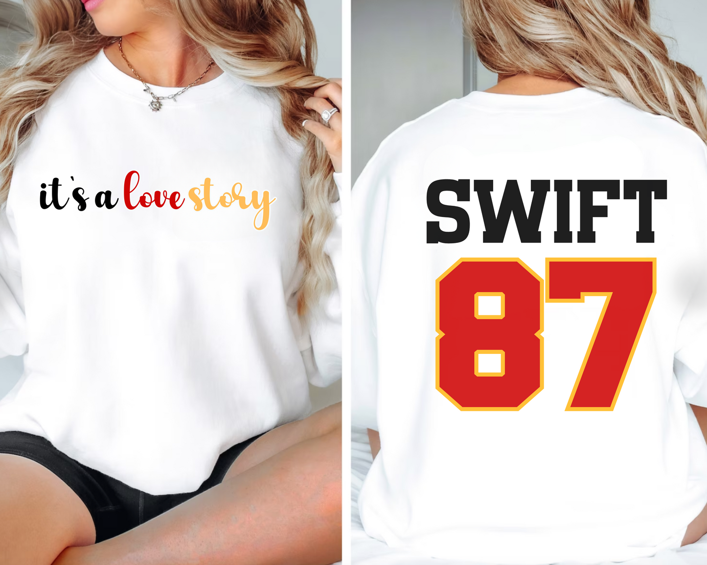 Travis Kelce Love Story Sweatshirt - Happy Place Studio