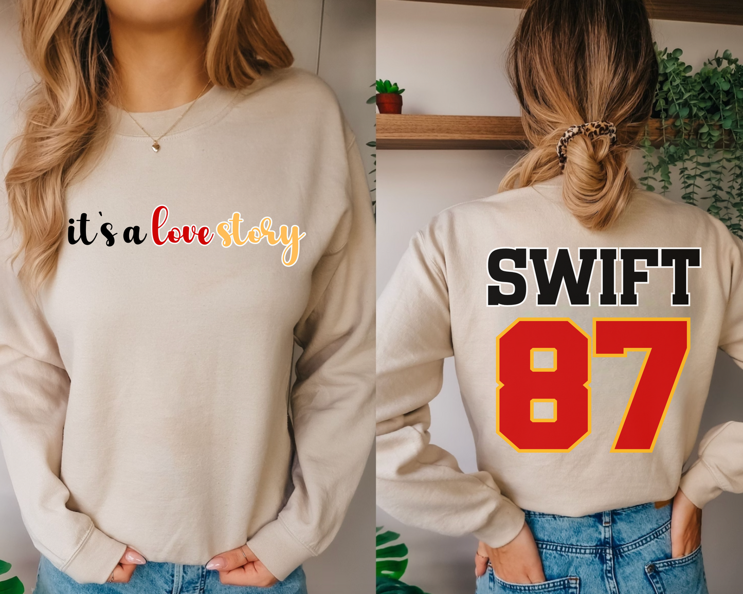 Travis Kelce Love Story Sweatshirt - Happy Place Studio