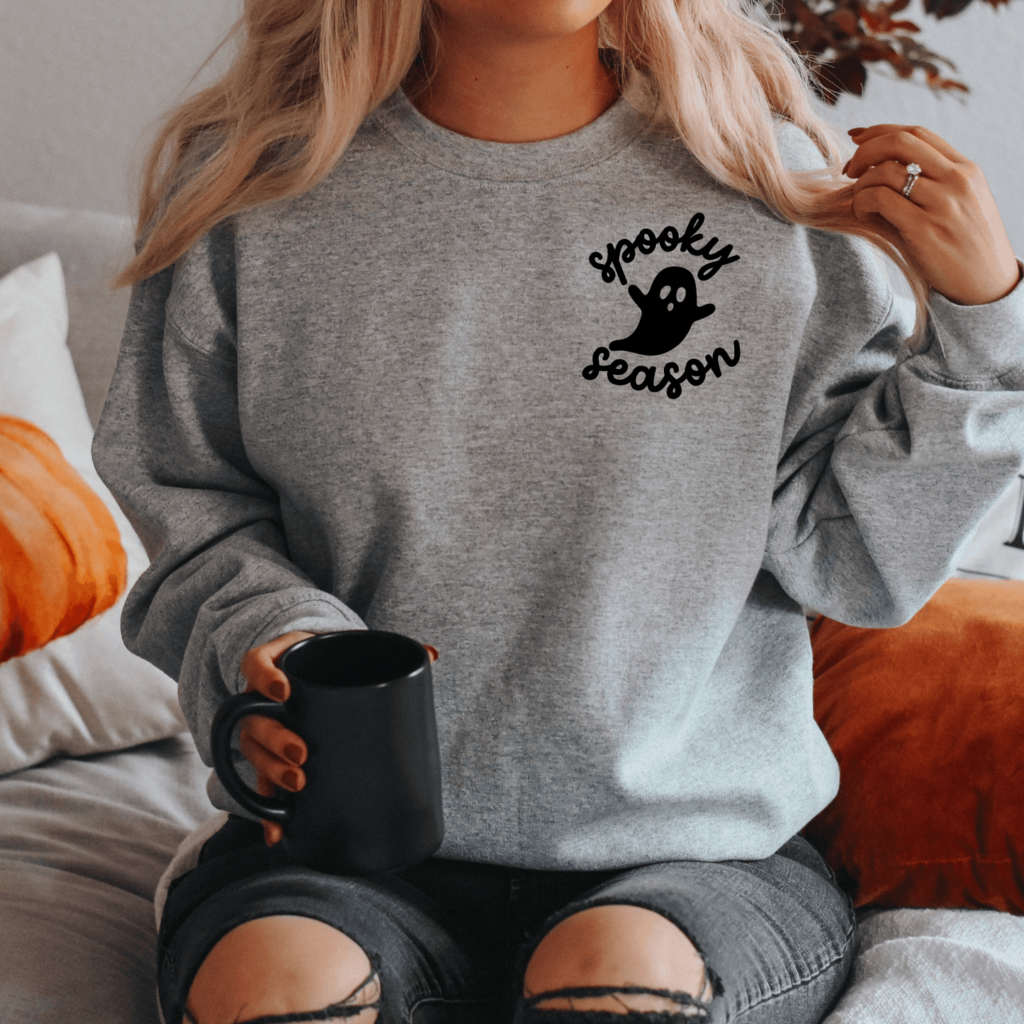Embroidered Spooky Season Sweatshirt - Happy Place Studio