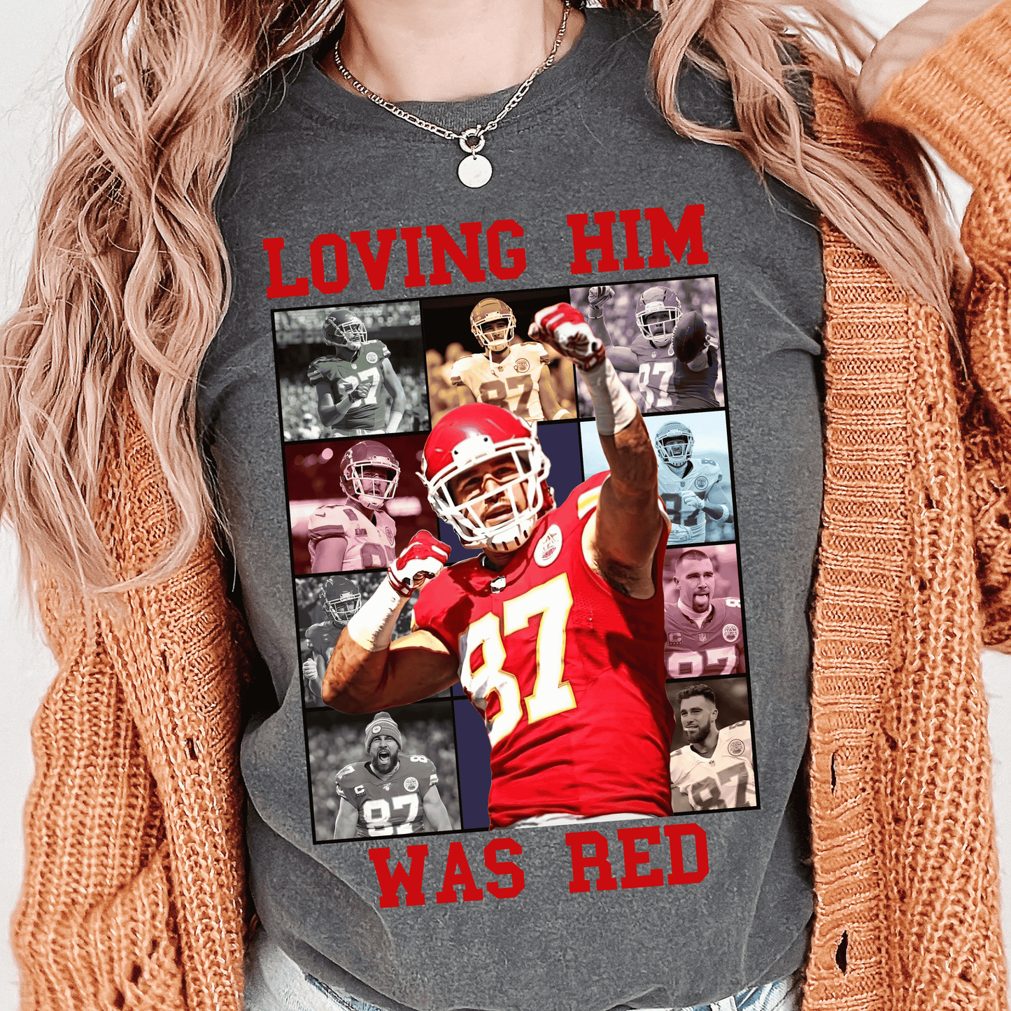 Comfort Colors Travis Kelce Loving Him Shirt - Happy Place Studio