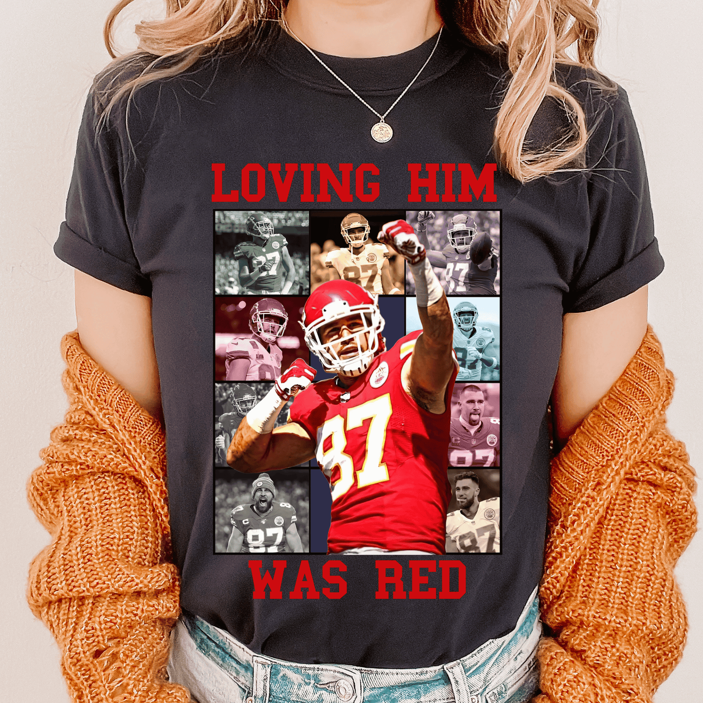 Comfort Colors Travis Kelce Loving Him Shirt - Happy Place Studio