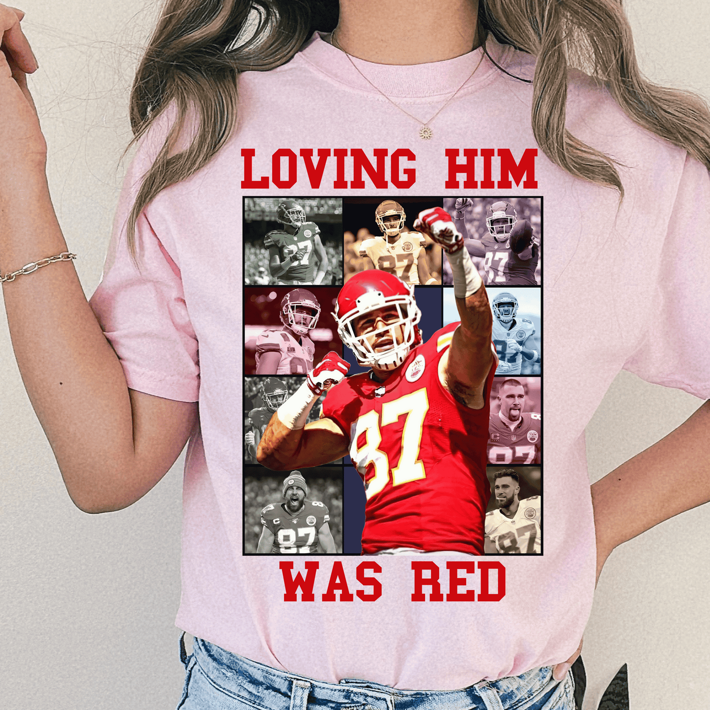 Comfort Colors Travis Kelce Loving Him Shirt - Happy Place Studio