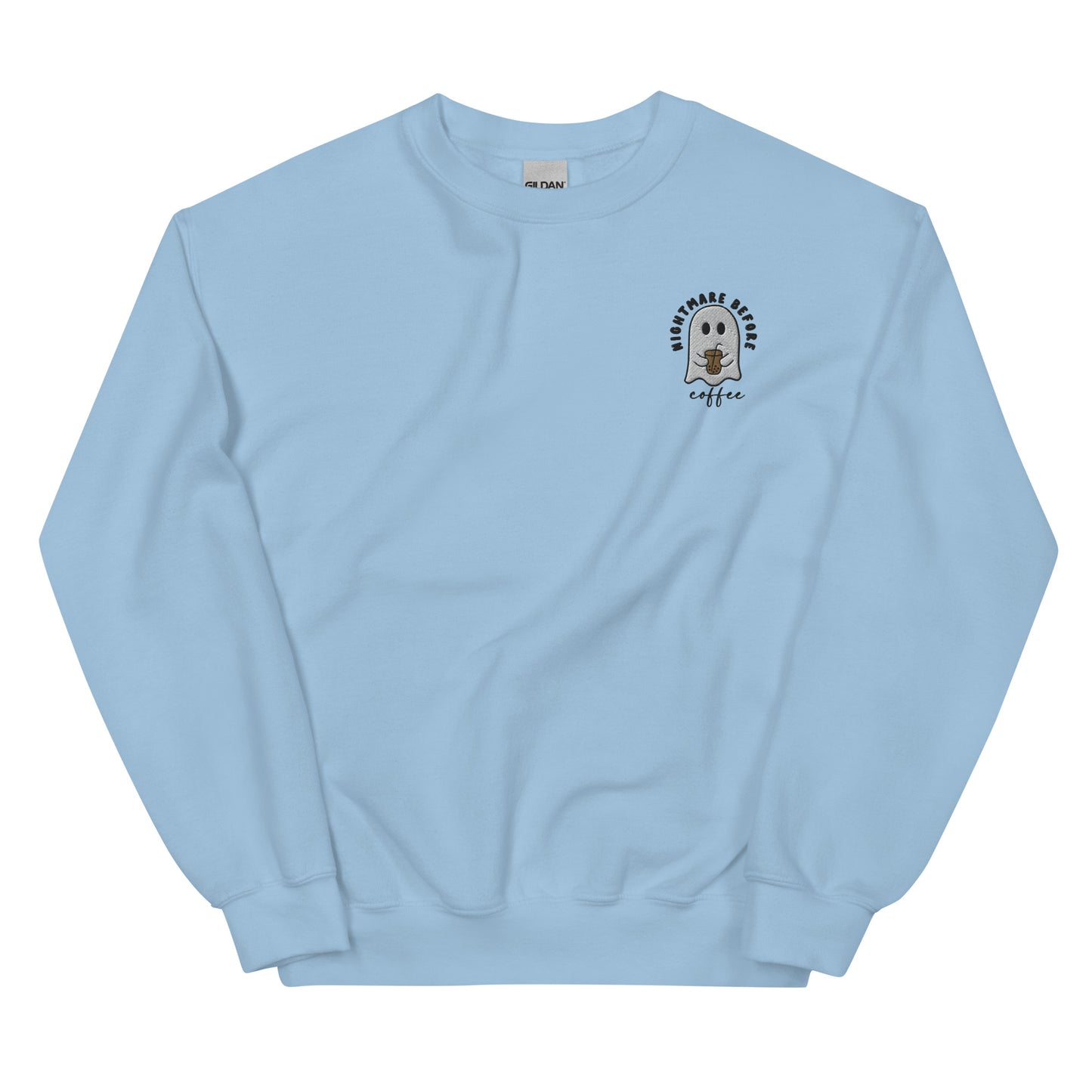 Embroidered Nightmare Before Iced Coffee Sweatshirt - Happy Place Studio