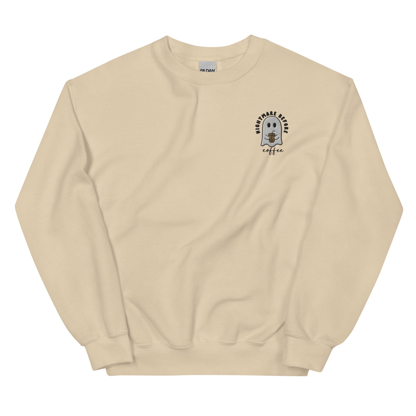 Embroidered Nightmare Before Iced Coffee Sweatshirt - Happy Place Studio