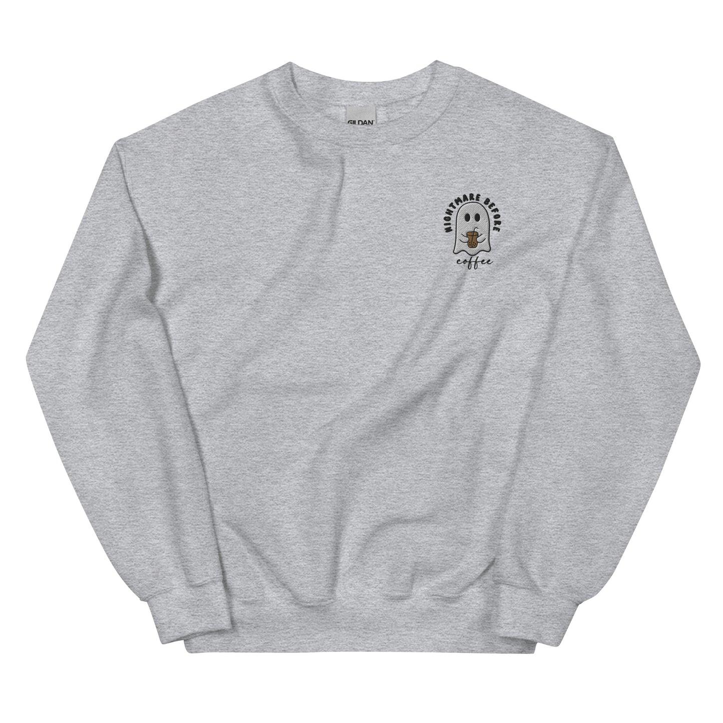 Embroidered Nightmare Before Iced Coffee Sweatshirt - Happy Place Studio
