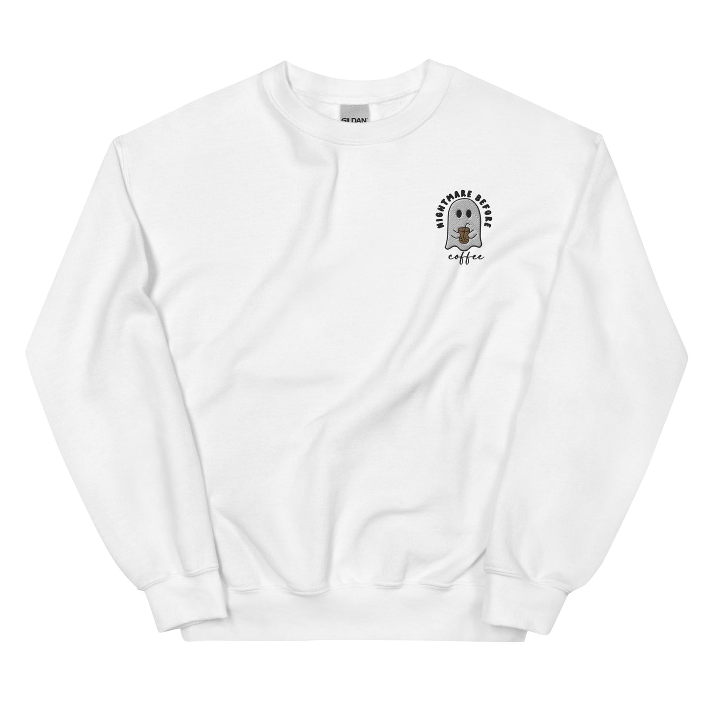 Embroidered Nightmare Before Iced Coffee Sweatshirt - Happy Place Studio