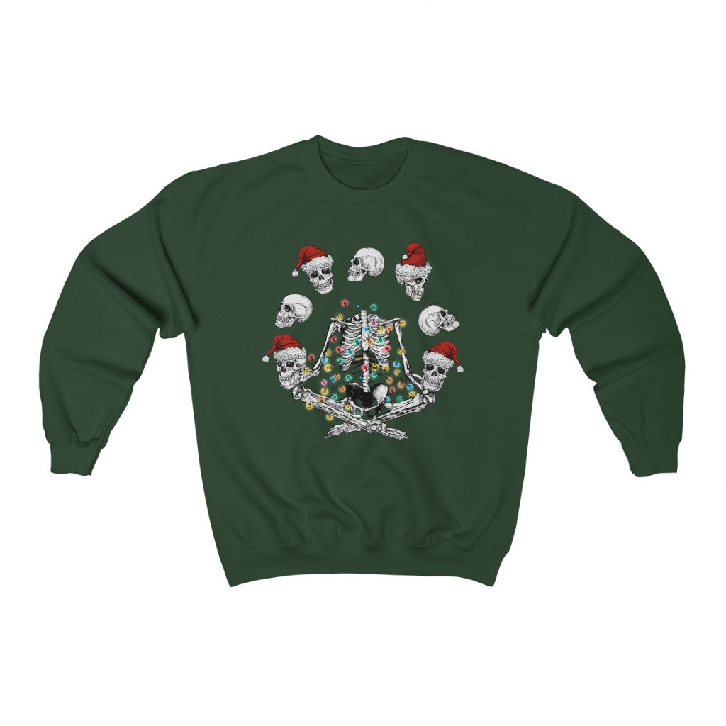 Skeleton Yoga Namaste Christmas Sweatshirt - Happy Place Studio