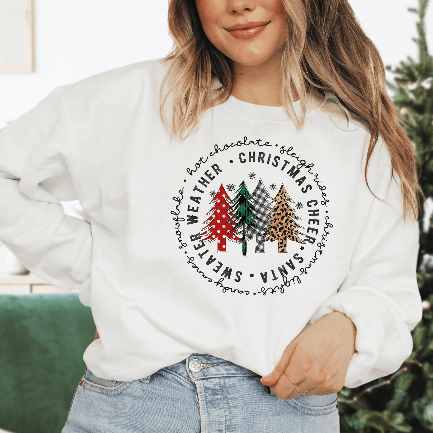 Christmas Tree Vibes Sweatshirt - Happy Place Studio
