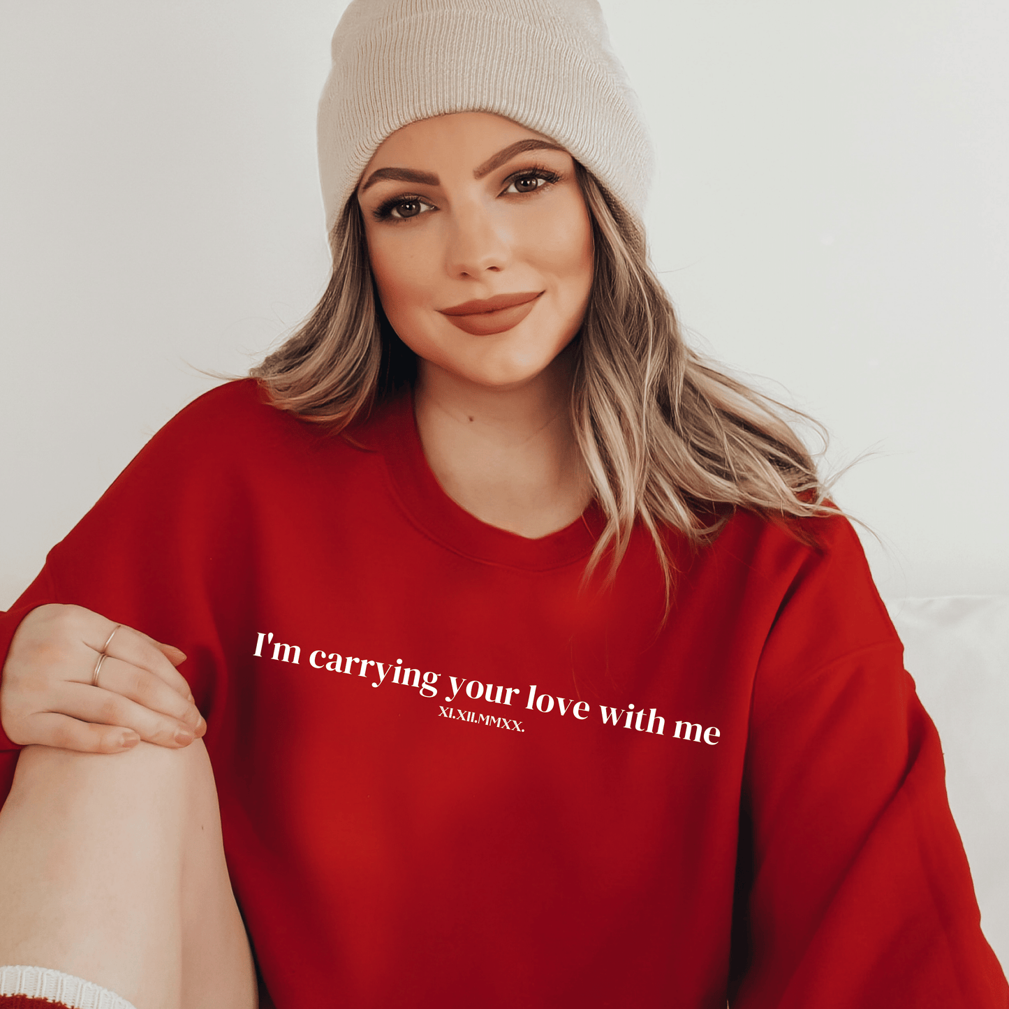 Embroidered Custom I'm Carrying Your Love With Me Sweatshirt - They Said It Studio