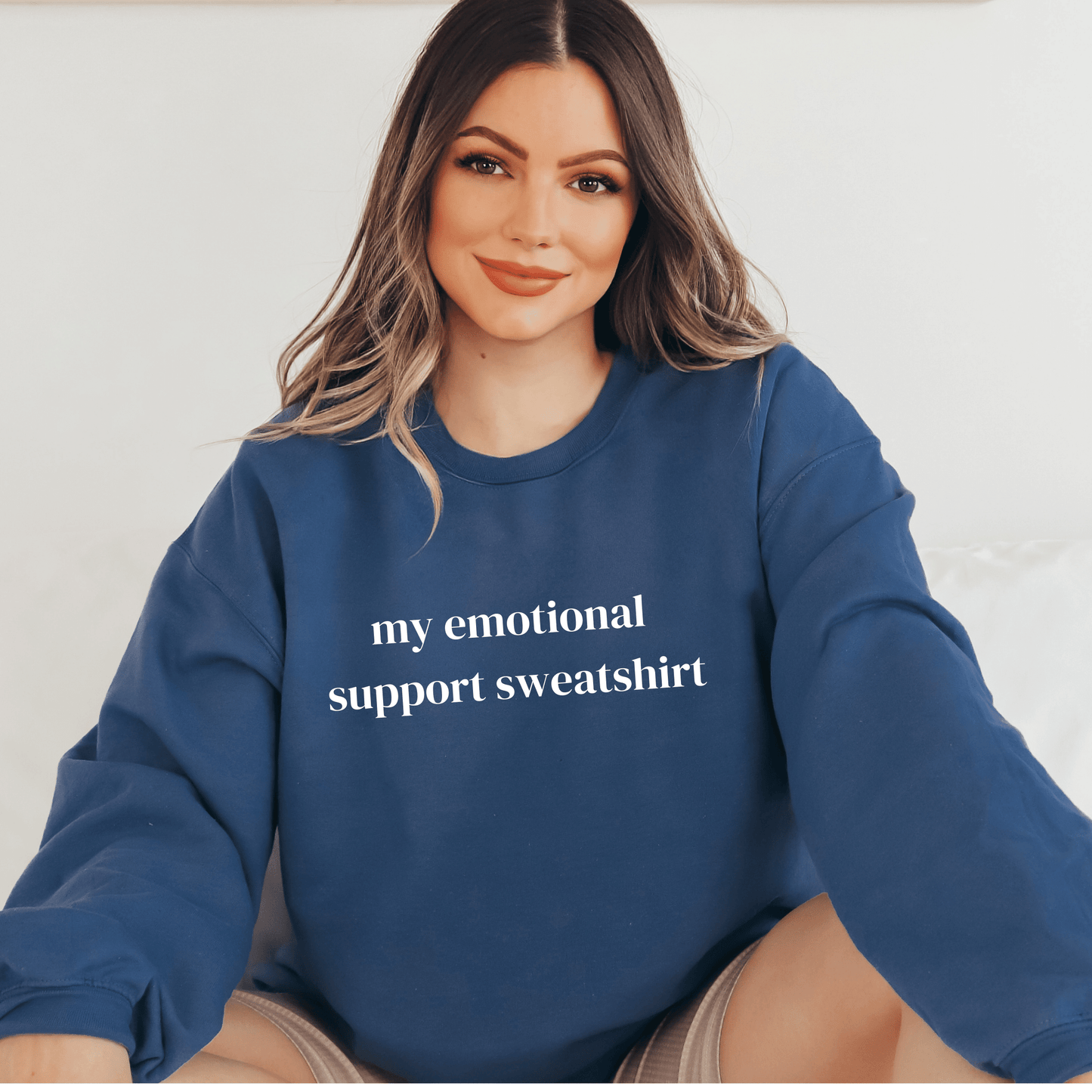 Embroidered My Emotional Support Sweatshirt - Happy Place Studio
