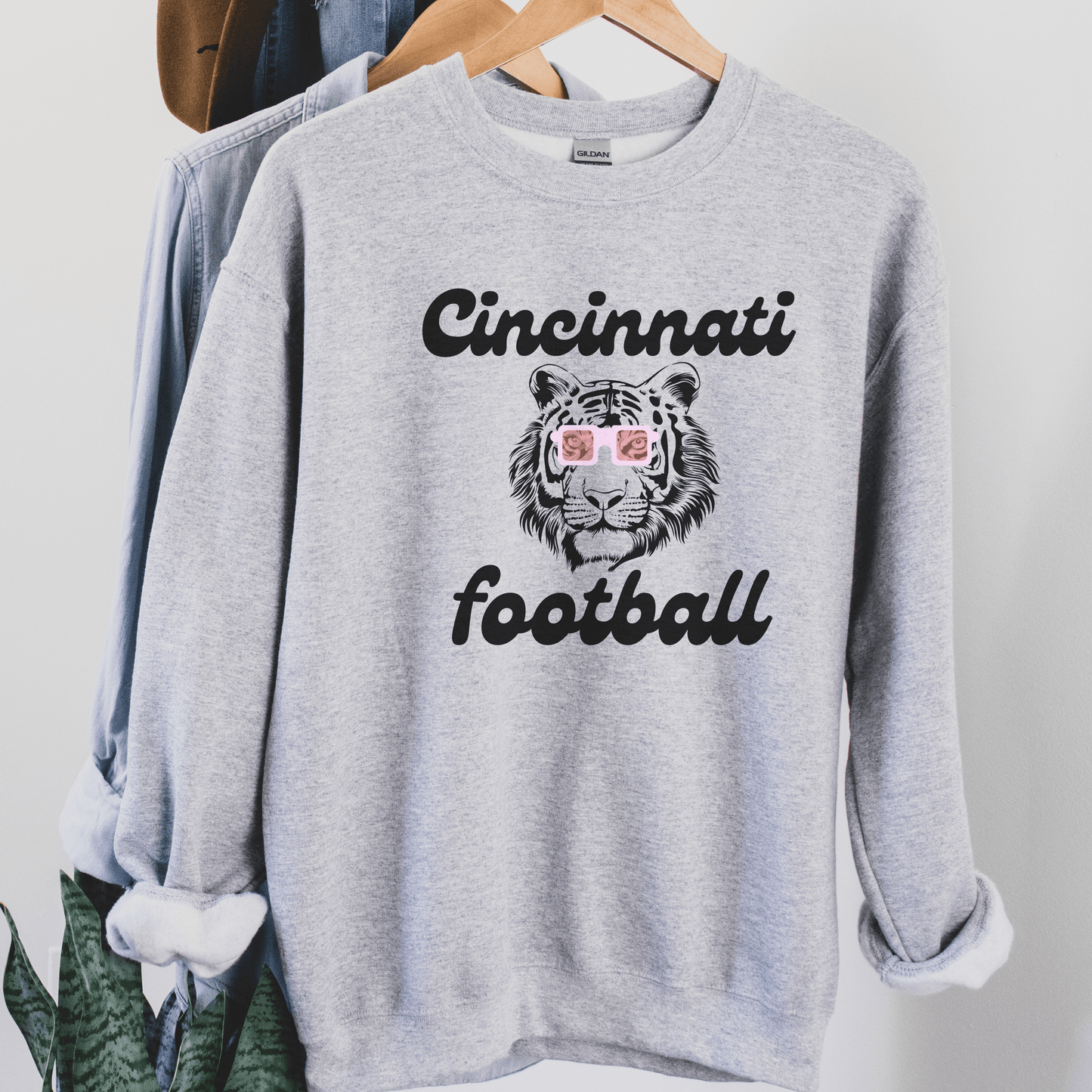 Cincinnati Football Tiger Crewneck Sweatshirt - Happy Place Studio