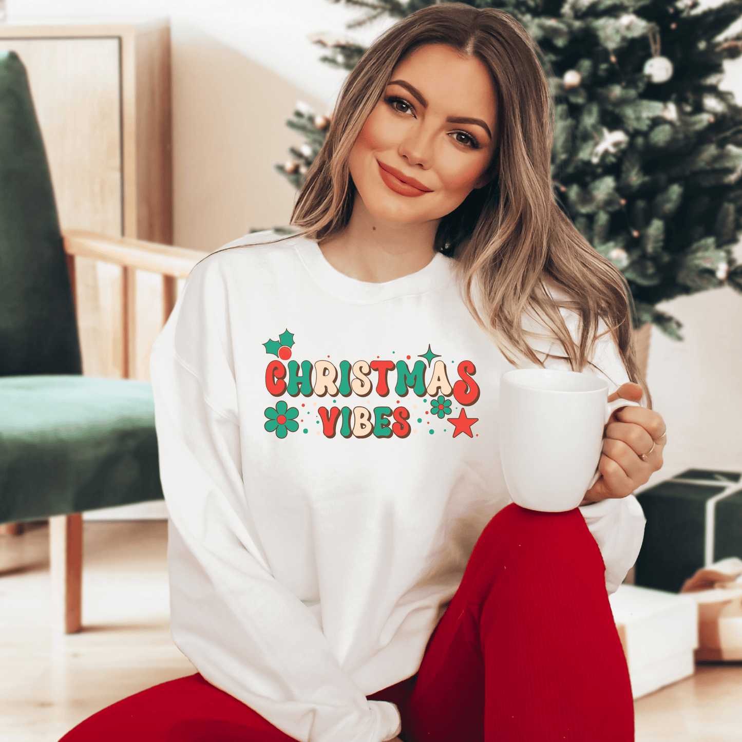 Christmas Vibes Sweatshirt - Happy Place Studio