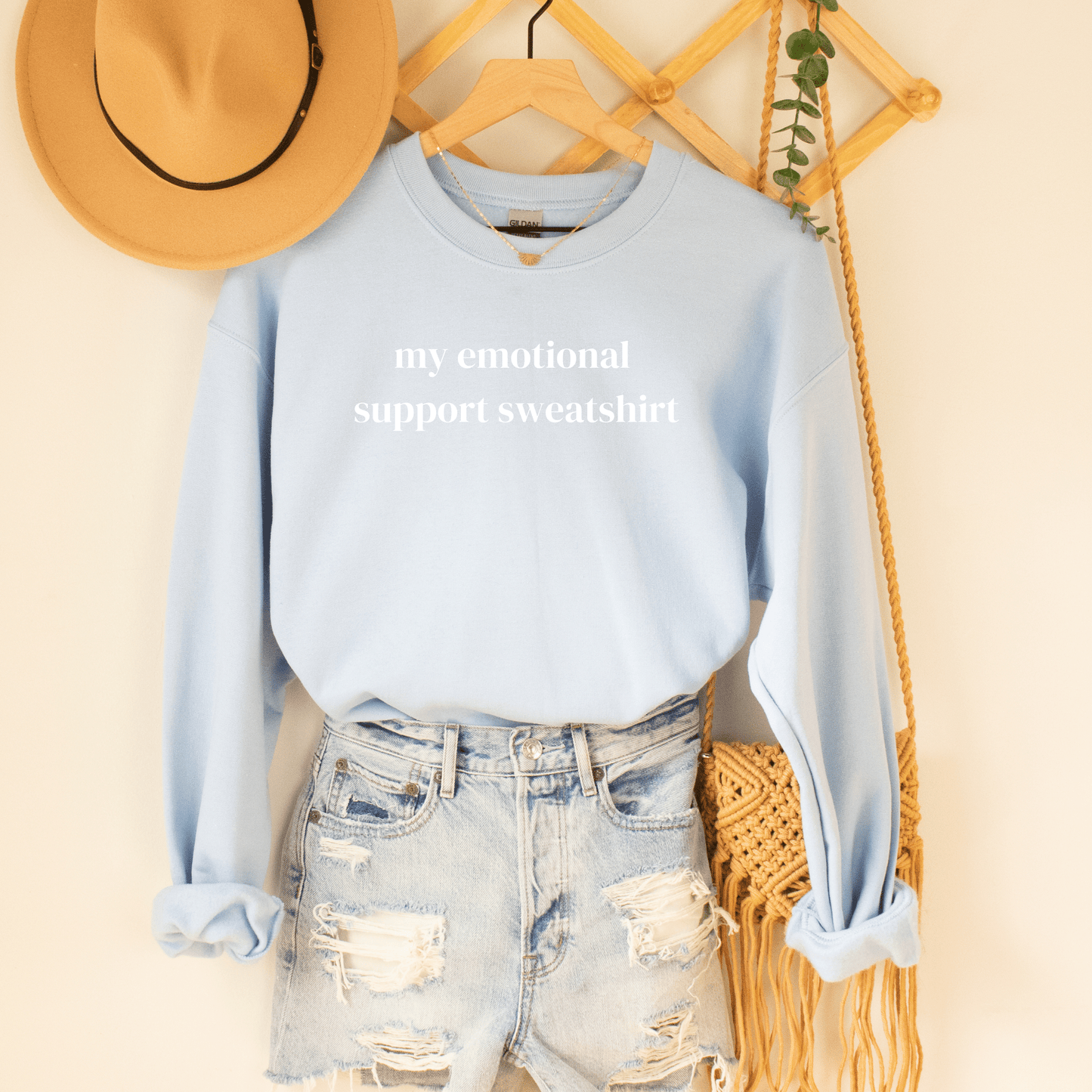 Embroidered My Emotional Support Sweatshirt - Happy Place Studio