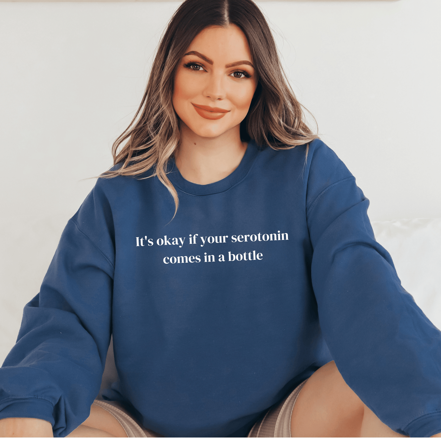 Embroidered Serotonin Sweatshirt - Happy Place Studio