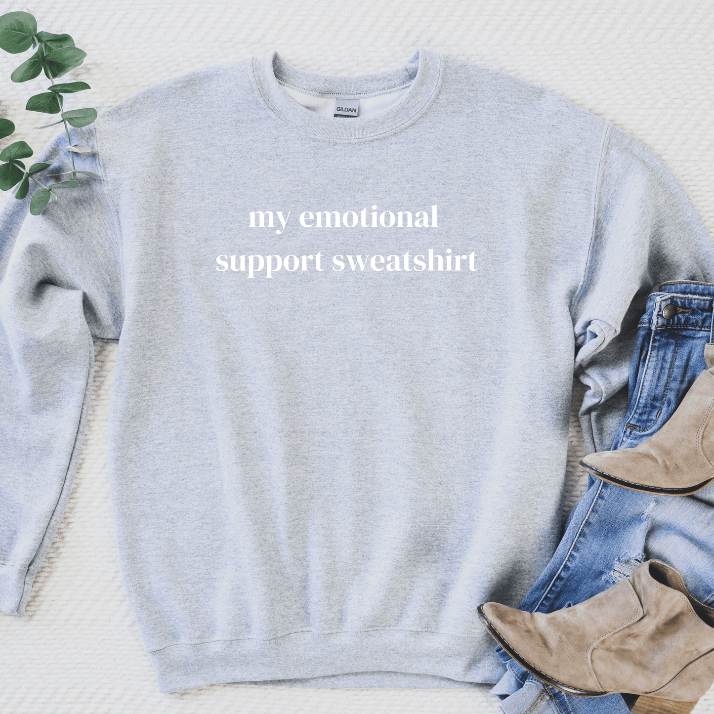 Embroidered My Emotional Support Sweatshirt - Happy Place Studio