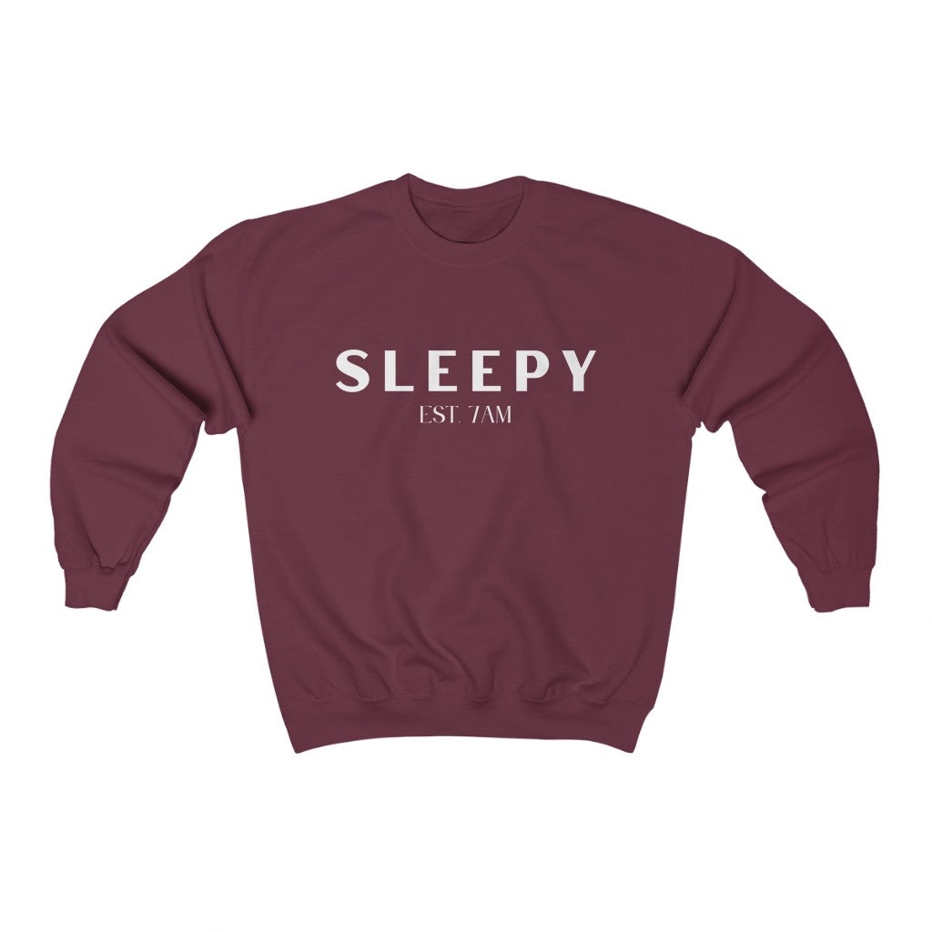 Sleepy White Lettering Crewneck Sweatshirt - They Said It Studio