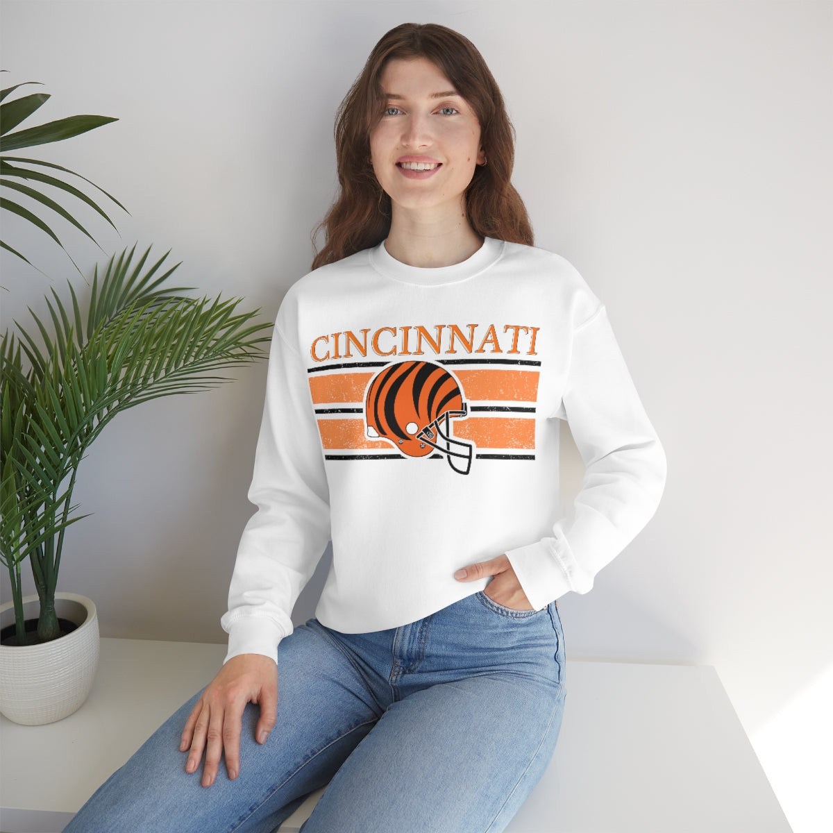 Vintage Cincinnati Orange Crewneck Sweatshirt - Happy Place Studio