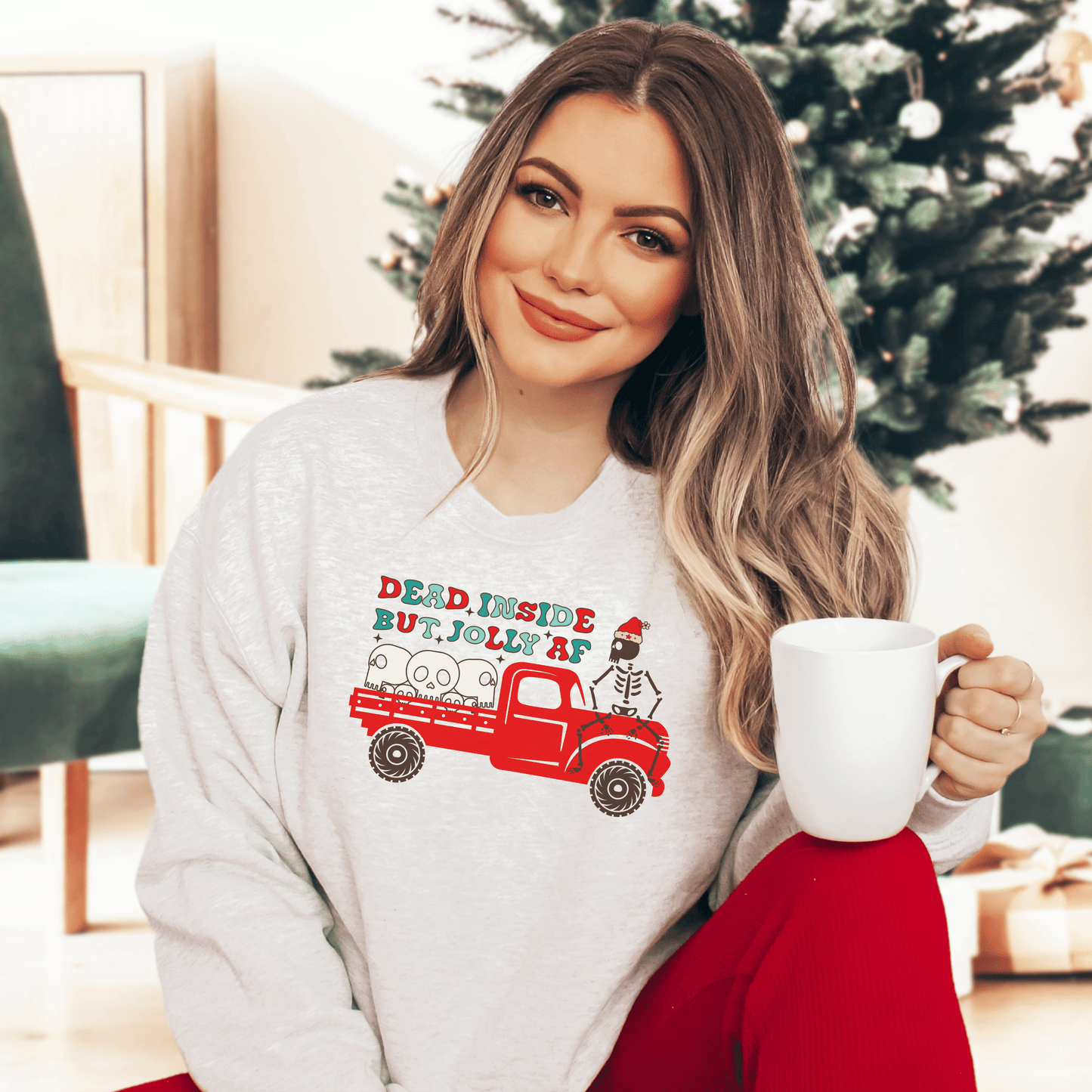 Dead Inside, but Jolly Sweatshirt - Happy Place Studio