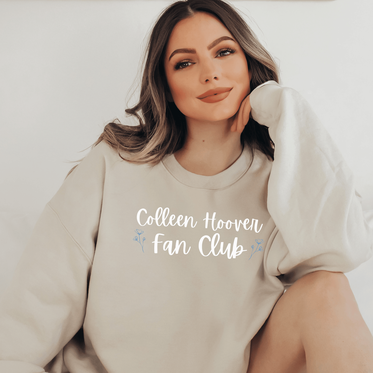 White Lettering Colleen Hoover Fan Club Crewneck Sweatshirt - They Said It Studio