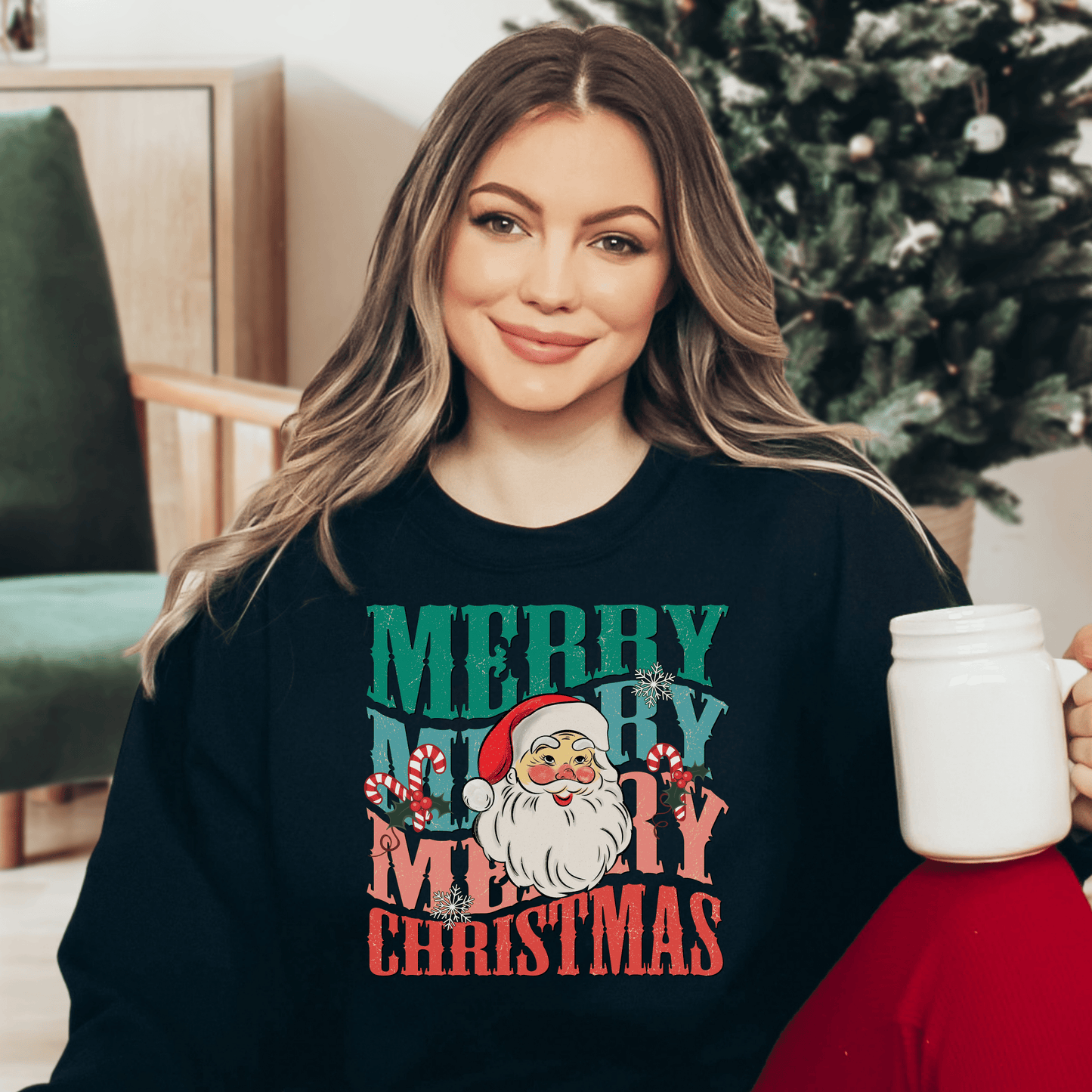 Vintage Merry Christmas Sweatshirt - Happy Place Studio