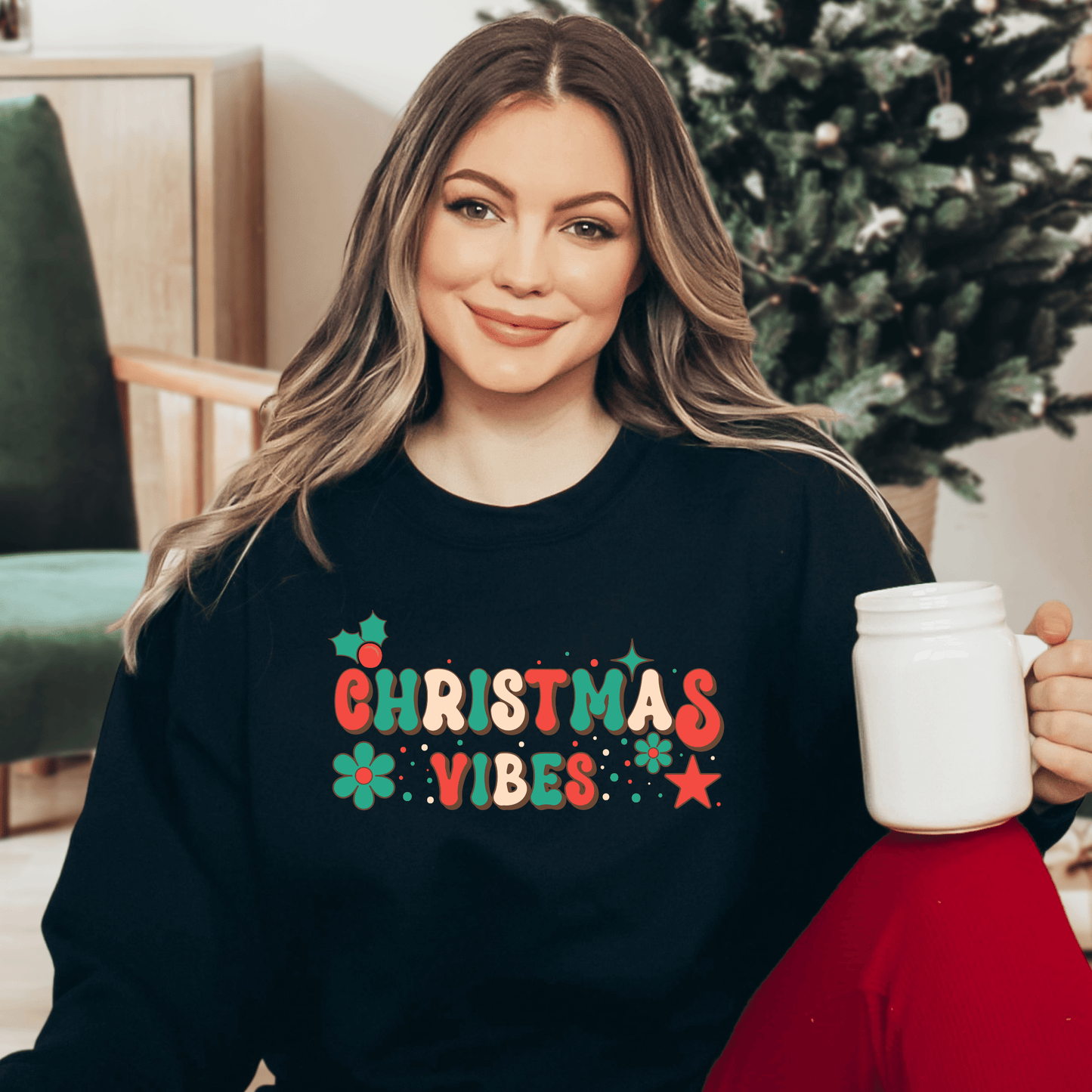 Christmas Vibes Sweatshirt - Happy Place Studio