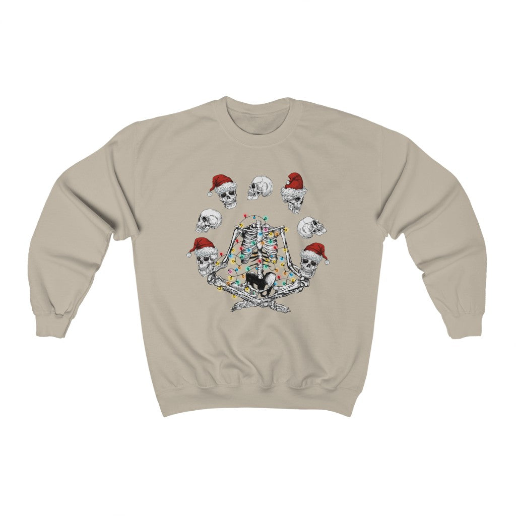 Skeleton Yoga Namaste Christmas Sweatshirt - Happy Place Studio