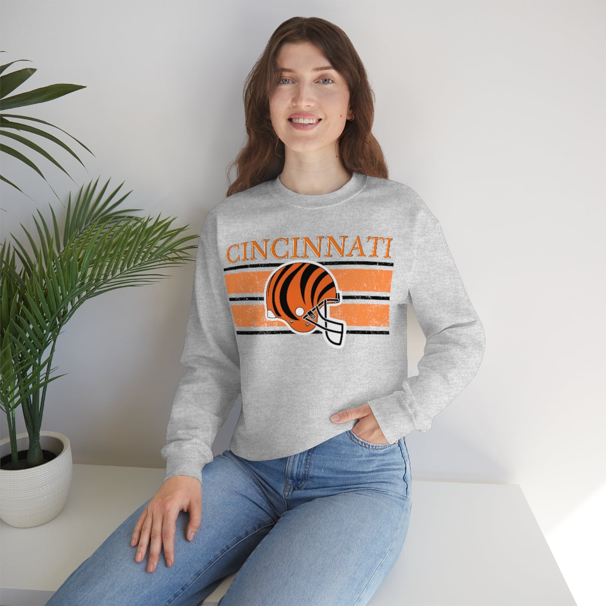 Vintage Cincinnati Orange Crewneck Sweatshirt - Happy Place Studio