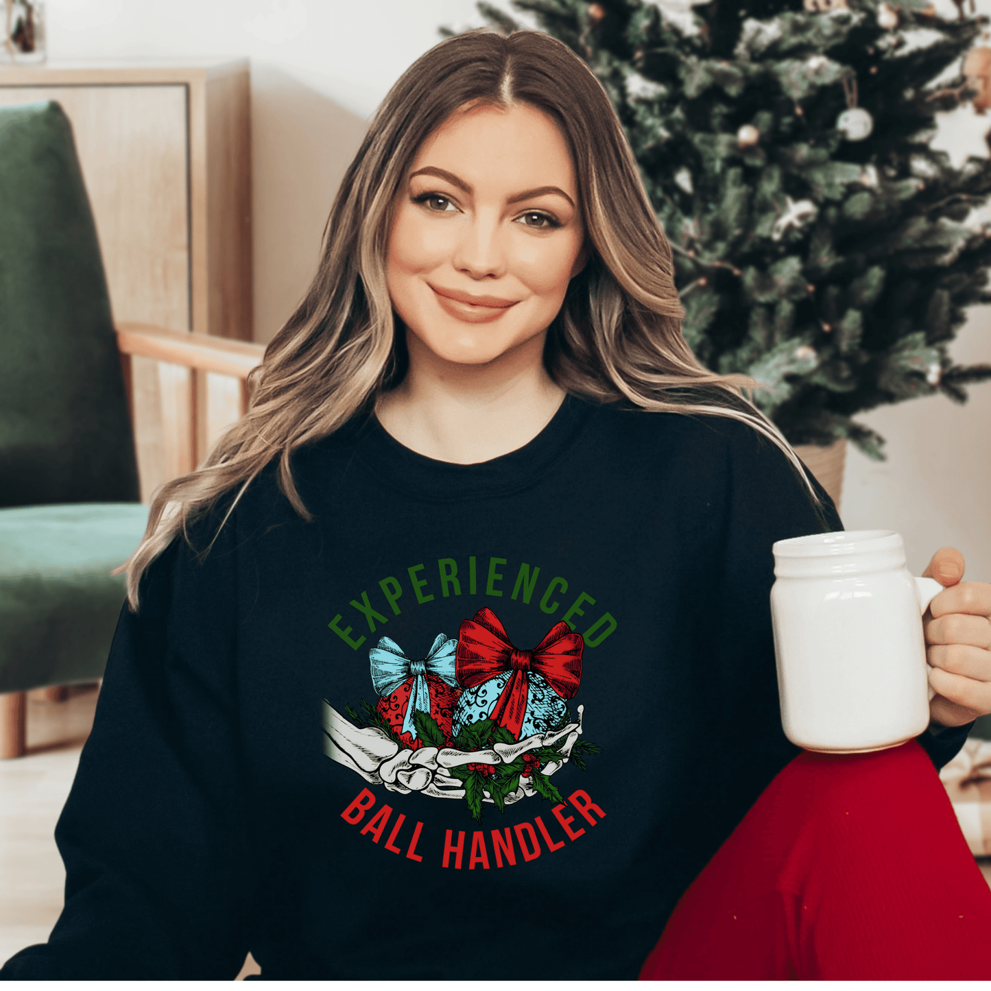 Experienced Ball Handler Christmas Sweatshirt - Happy Place Studio