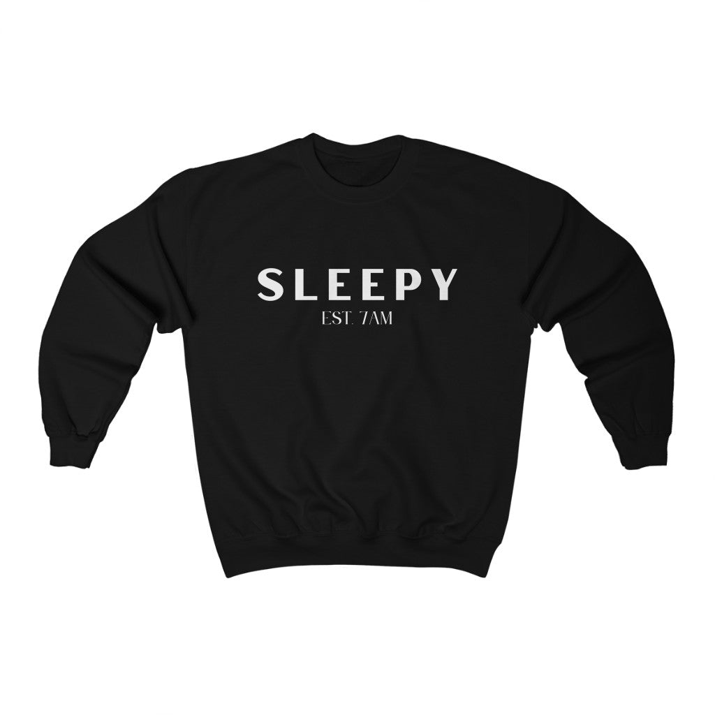 Sleepy White Lettering Crewneck Sweatshirt - They Said It Studio