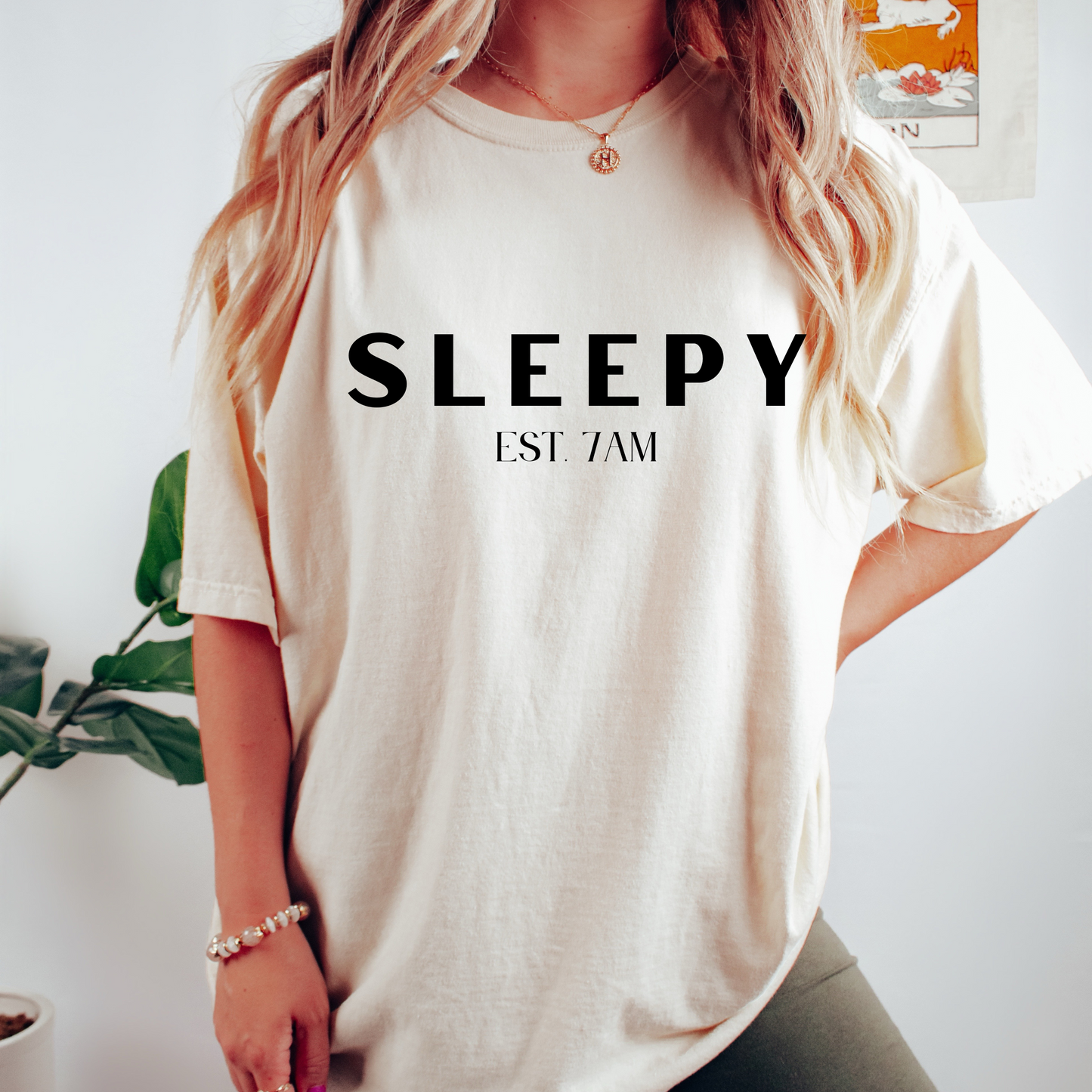 Sleepy Black Lettering Tshirt - They Said It Studio