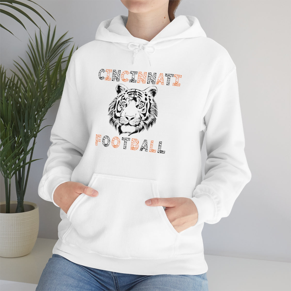 Cincinnati Football Tiger Stripes Hoodie Sweatshirt - Happy Place Studio