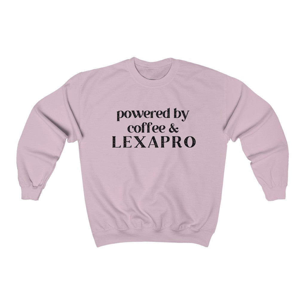 Powered By Coffee & Lexapro Crewneck - Happy Place Studio