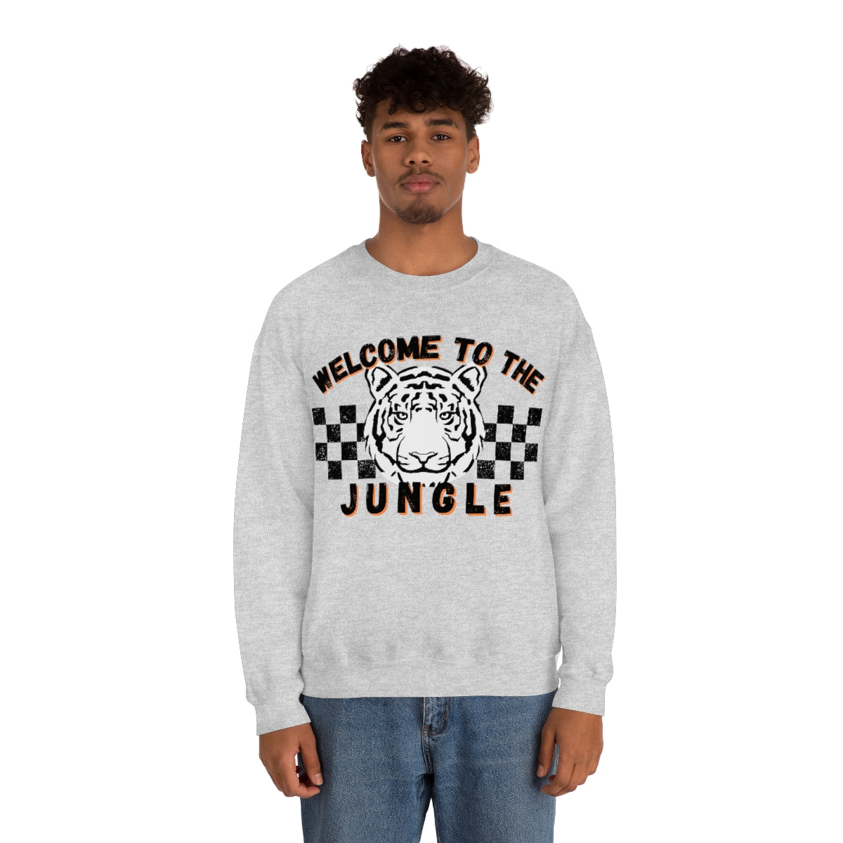 Welcome To The Jungle Checkered Crewneck Sweatshirt - Happy Place Studio