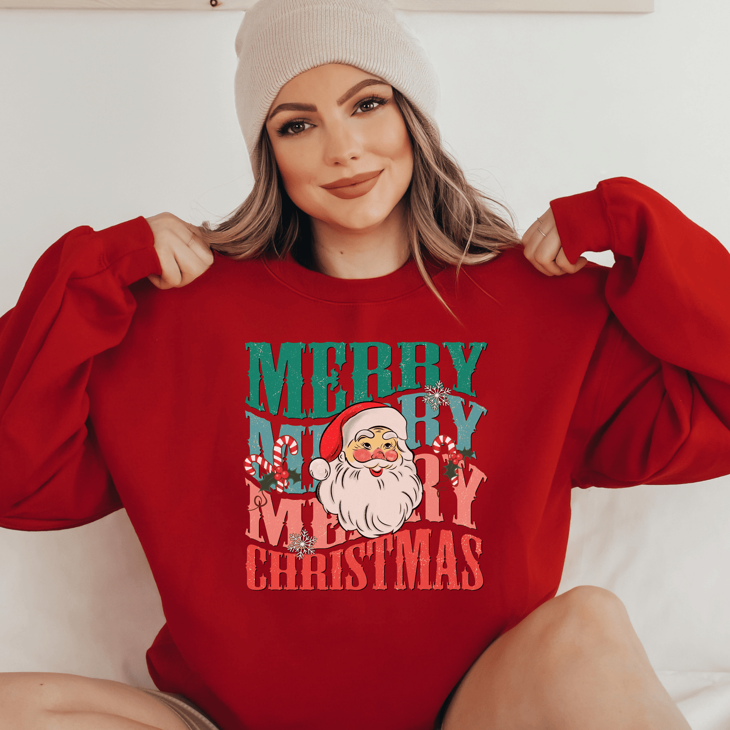 Vintage Merry Christmas Sweatshirt - Happy Place Studio