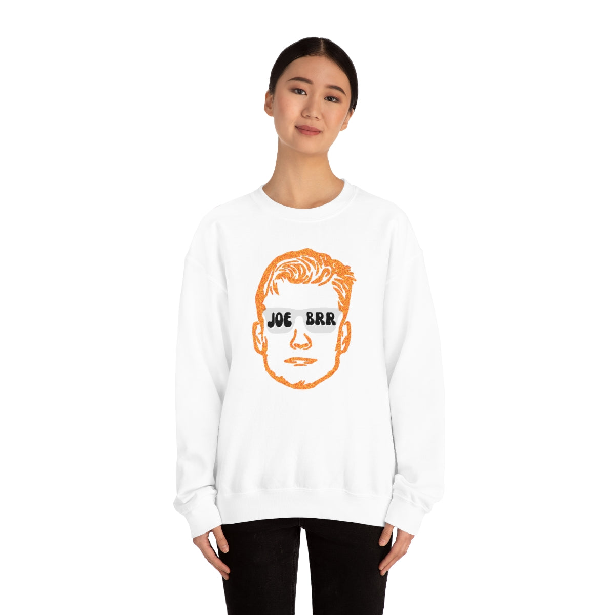 Joe Brr Orange Crewneck Sweatshirt - Happy Place Studio