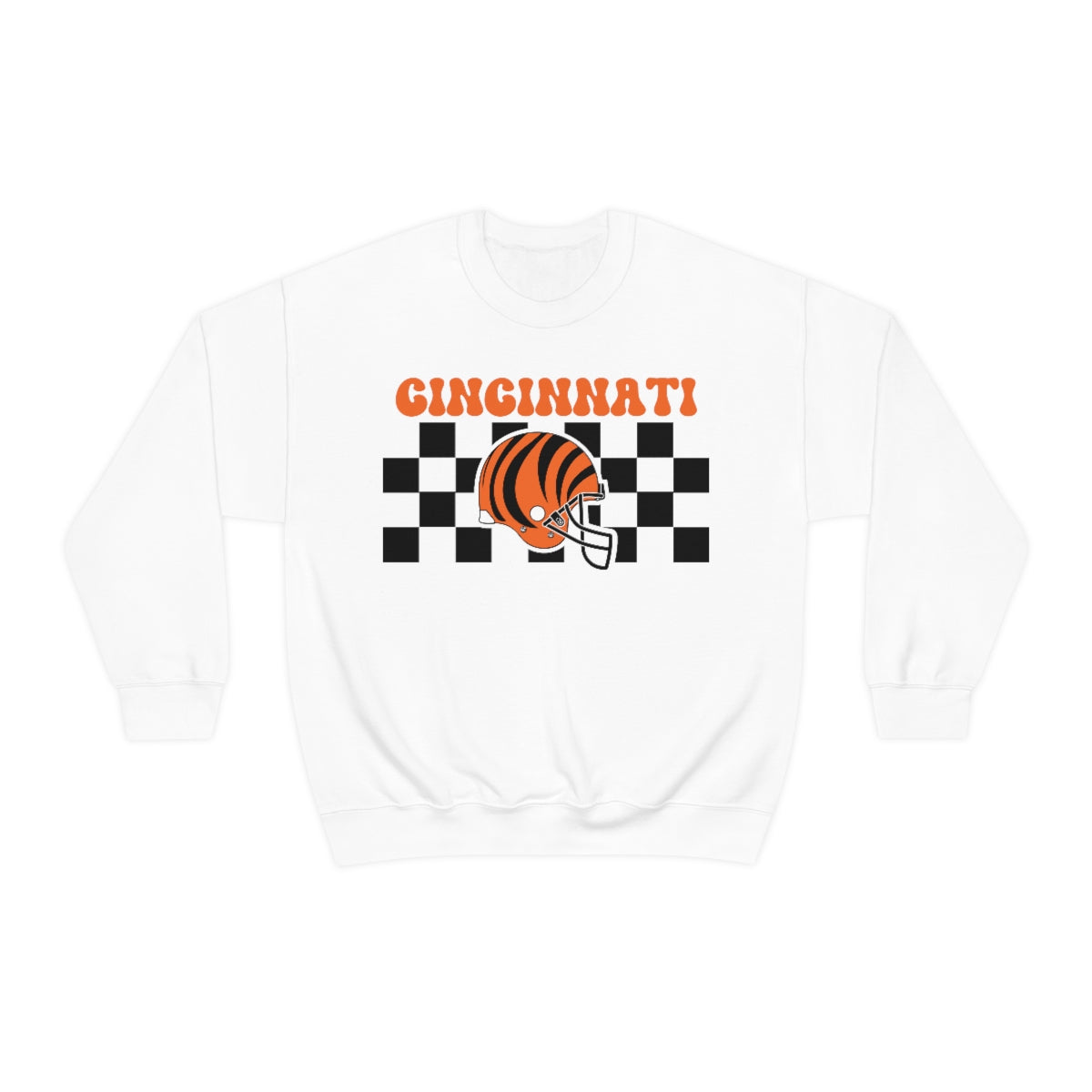Checkered Cincinnati Crewneck Sweatshirt - Happy Place Studio