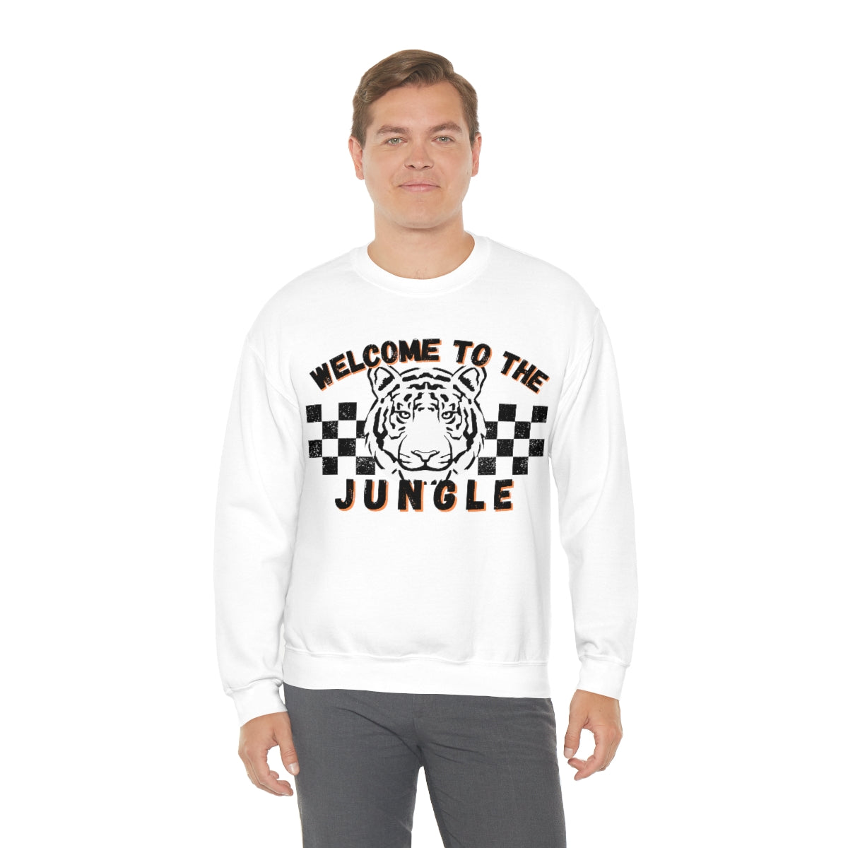 Welcome To The Jungle Checkered Crewneck Sweatshirt - Happy Place Studio
