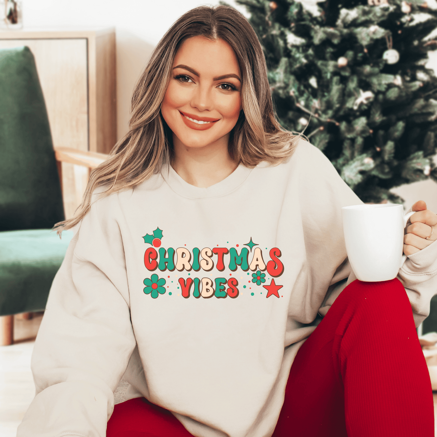 Christmas Vibes Sweatshirt - Happy Place Studio