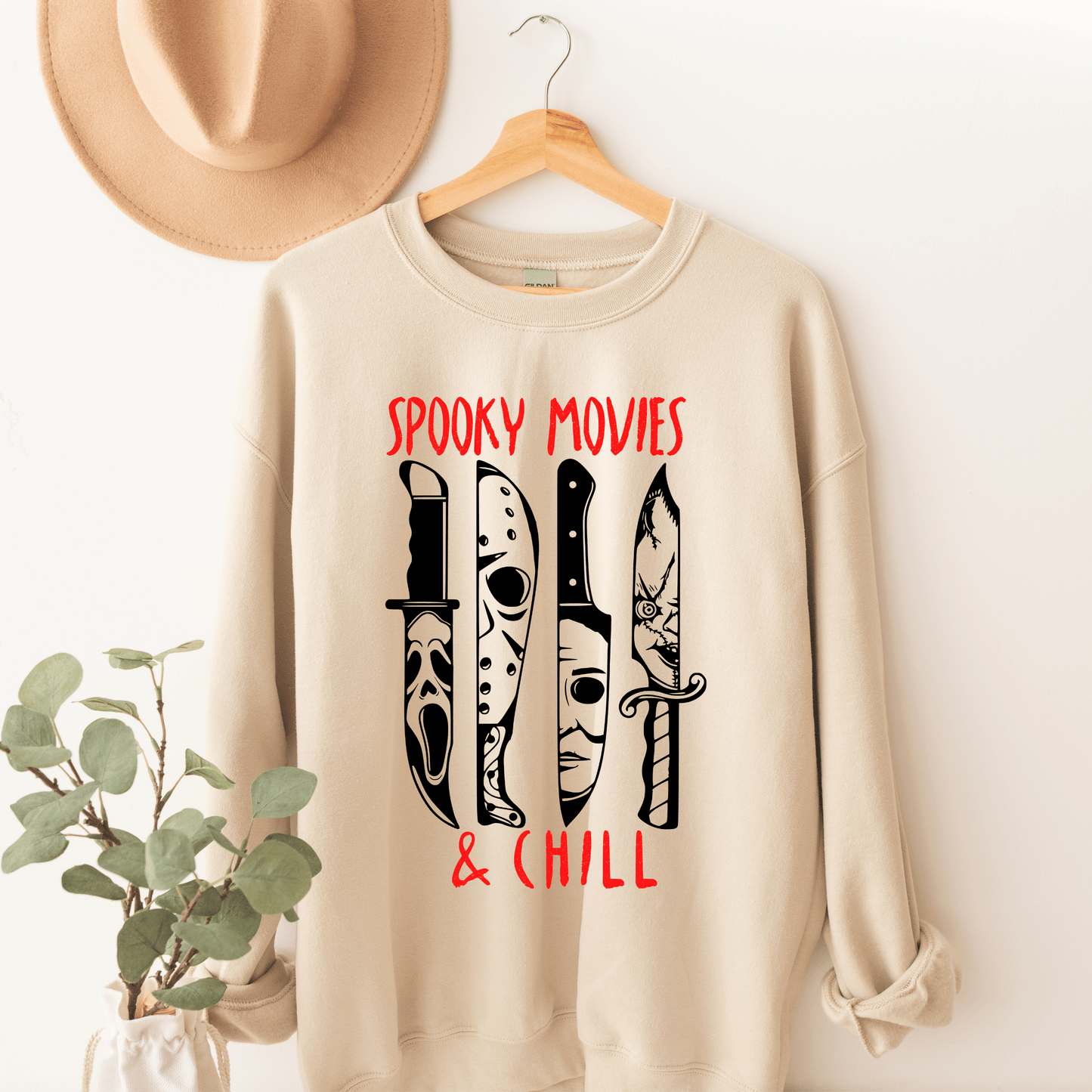Spooky Movies & Chill Halloween Crewneck - Happy Place Studio