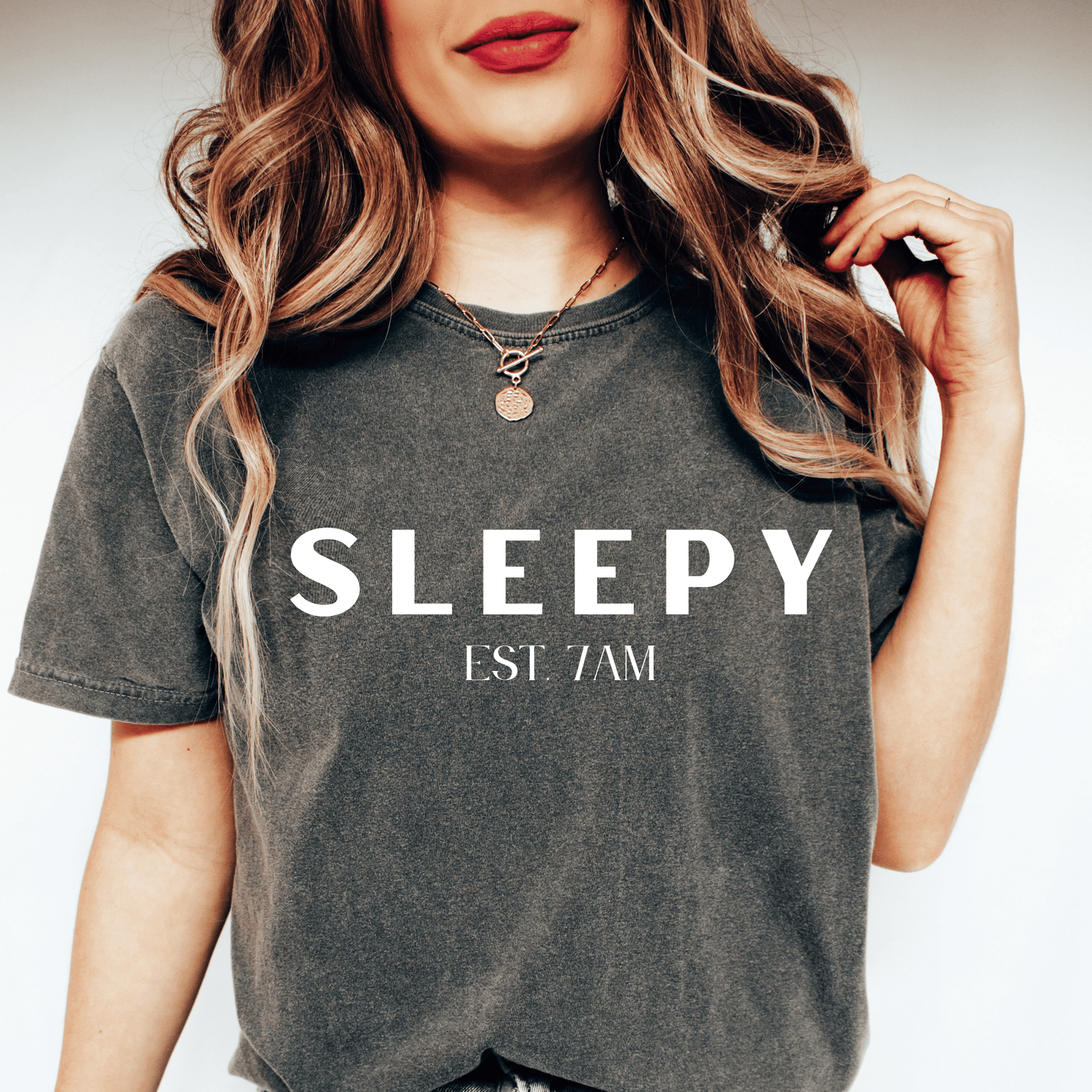 Sleepy White Lettering Tshirt - They Said It Studio