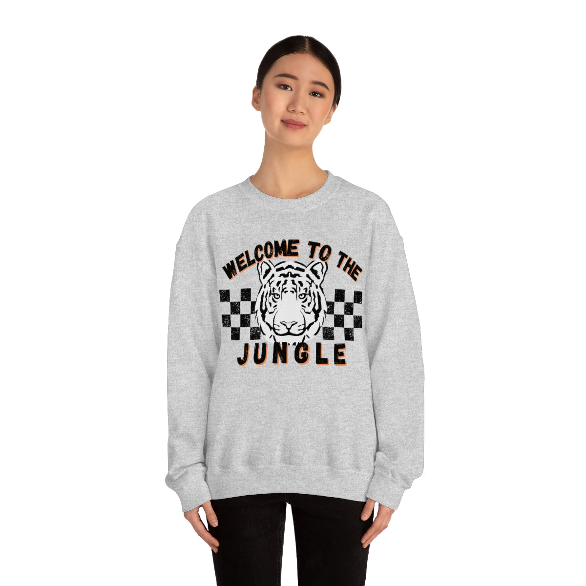 Welcome To The Jungle Checkered Crewneck Sweatshirt - Happy Place Studio