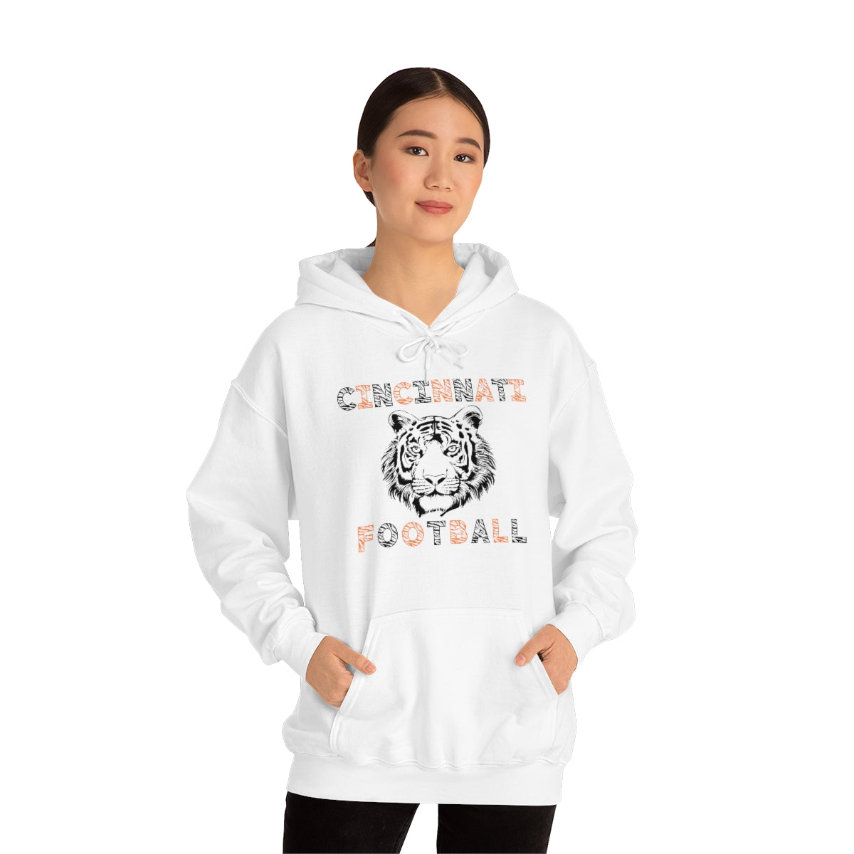 Cincinnati Football Tiger Stripes Hoodie Sweatshirt - Happy Place Studio