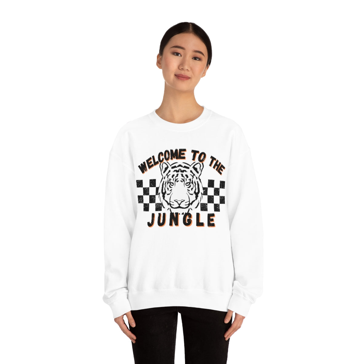 Welcome To The Jungle Checkered Crewneck Sweatshirt - Happy Place Studio