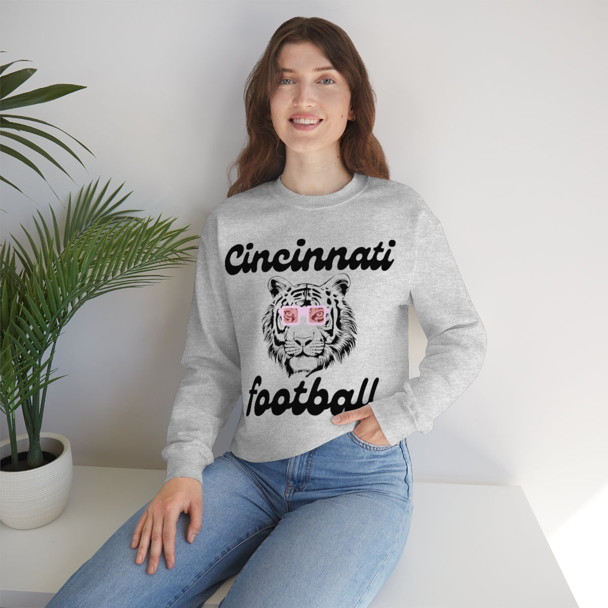 Cincinnati Football Tiger Crewneck Sweatshirt - Happy Place Studio